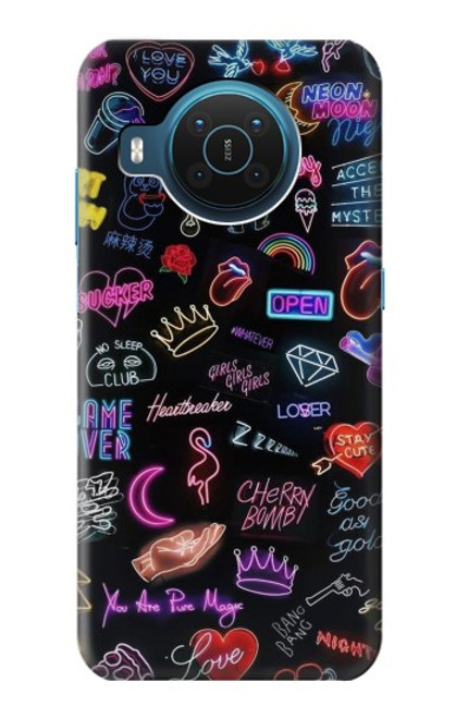 W3433 Vintage Neon Graphic Hard Case and Leather Flip Case For Nokia X20