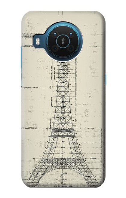 W3474 Eiffel Architectural Drawing Hard Case and Leather Flip Case For Nokia X20