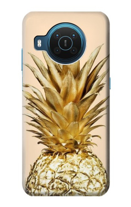 W3490 Gold Pineapple Hard Case and Leather Flip Case For Nokia X20