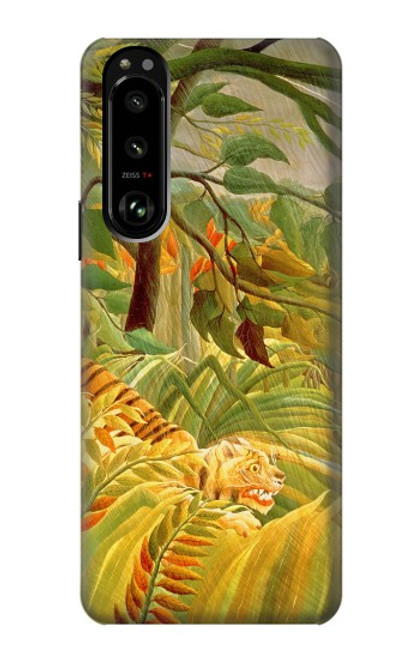 W3344 Henri Rousseau Tiger in a Tropical Storm Hard Case and Leather Flip Case For Sony Xperia 5 III