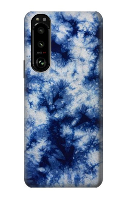 W3439 Fabric Indigo Tie Dye Hard Case and Leather Flip Case For Sony Xperia 5 III