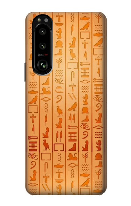 W3440 Egyptian Hieroglyphs Hard Case and Leather Flip Case For Sony Xperia 5 III