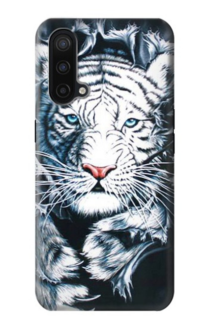 W0265 White Tiger Hard Case and Leather Flip Case For OnePlus Nord CE 5G