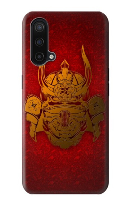 W0820 Samurai Mask Helmet Hard Case and Leather Flip Case For OnePlus Nord CE 5G