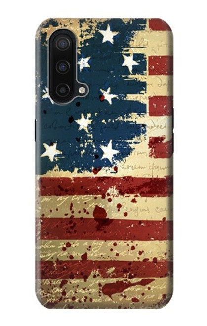 W2349 Old American Flag Hard Case and Leather Flip Case For OnePlus Nord CE 5G