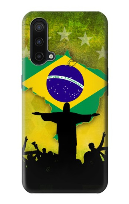 W2981 Brazil Football Soccer Hard Case and Leather Flip Case For OnePlus Nord CE 5G