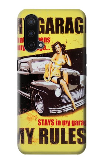 W3198 My Garage Pinup Girl Hard Case and Leather Flip Case For OnePlus Nord CE 5G