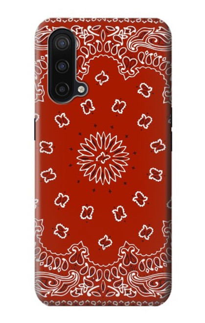 W3355 Bandana Red Pattern Hard Case and Leather Flip Case For OnePlus Nord CE 5G