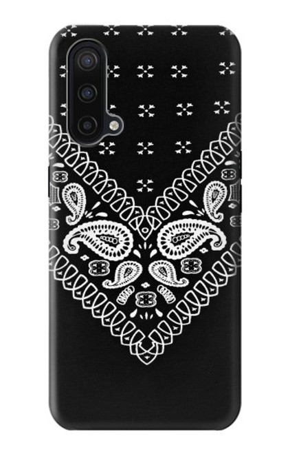 W3363 Bandana Black Pattern Hard Case and Leather Flip Case For OnePlus Nord CE 5G