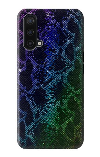 W3366 Rainbow Python Skin Graphic Print Hard Case and Leather Flip Case For OnePlus Nord CE 5G