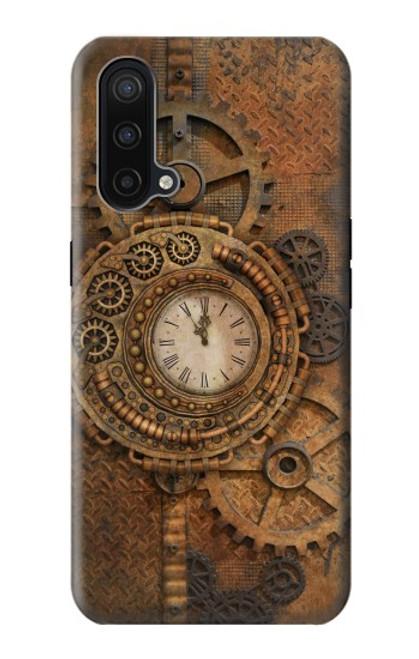 W3401 Clock Gear Steampunk Hard Case and Leather Flip Case For OnePlus Nord CE 5G