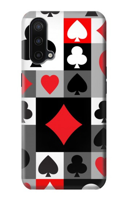W3463 Poker Card Suit Hard Case and Leather Flip Case For OnePlus Nord CE 5G