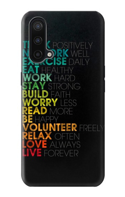 W3523 Think Positive Words Quotes Hard Case and Leather Flip Case For OnePlus Nord CE 5G