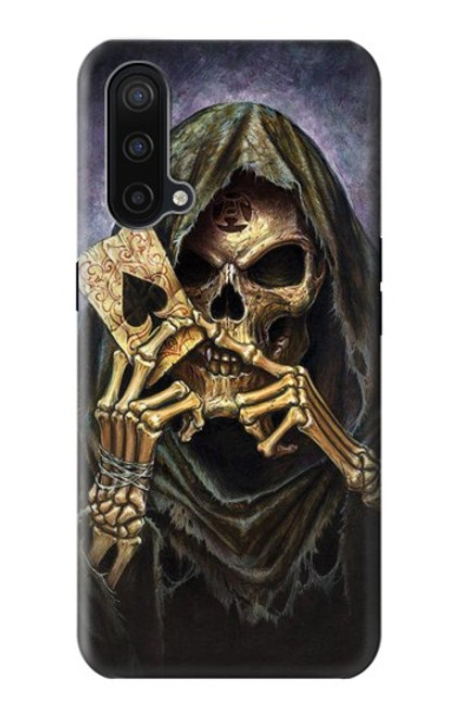 W3594 Grim Reaper Wins Poker Hard Case and Leather Flip Case For OnePlus Nord CE 5G