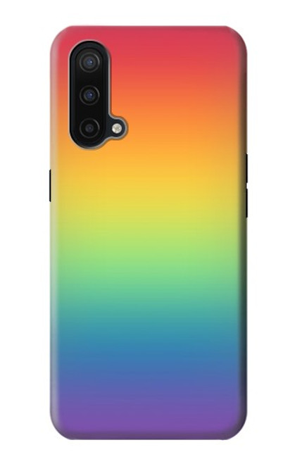 W3698 LGBT Gradient Pride Flag Hard Case and Leather Flip Case For OnePlus Nord CE 5G