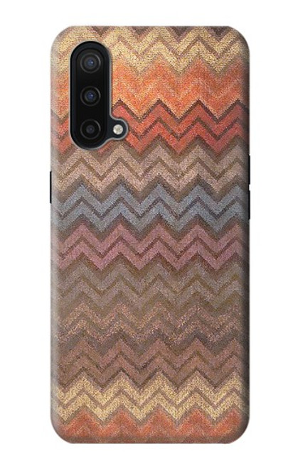 W3752 Zigzag Fabric Pattern Graphic Printed Hard Case and Leather Flip Case For OnePlus Nord CE 5G