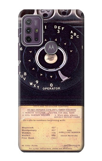 W0086 Payphone Vintage Hard Case and Leather Flip Case For Motorola Moto G10 Power