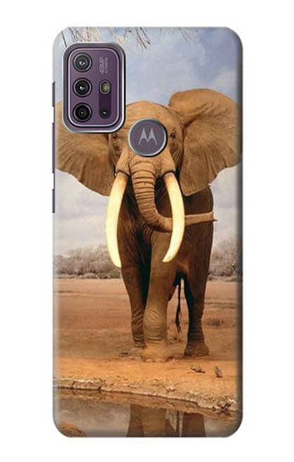 W0310 African Elephant Hard Case and Leather Flip Case For Motorola Moto G10 Power