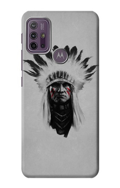 W0451 Indian Chief Hard Case and Leather Flip Case For Motorola Moto G10 Power