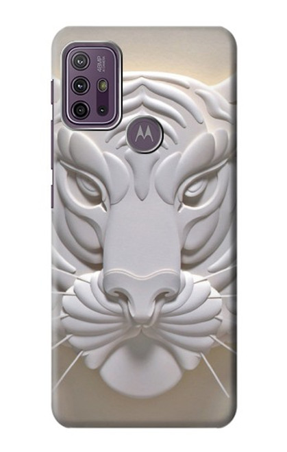W0574 Tiger Carving Hard Case and Leather Flip Case For Motorola Moto G10 Power