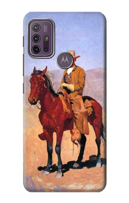 W0772 Cowboy Western Hard Case and Leather Flip Case For Motorola Moto G10 Power