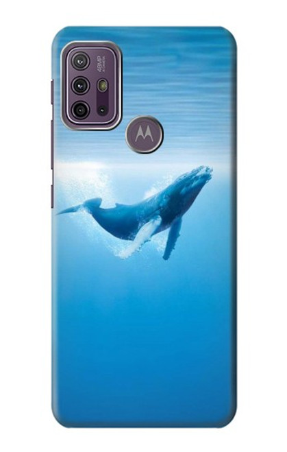 W0843 Blue Whale Hard Case and Leather Flip Case For Motorola Moto G10 Power