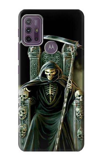 W1024 Grim Reaper Skeleton King Hard Case and Leather Flip Case For Motorola Moto G10 Power