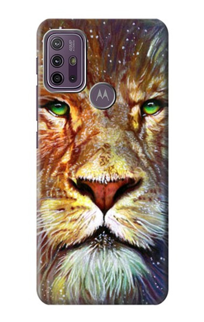 W1354 Lion Hard Case and Leather Flip Case For Motorola Moto G10 Power