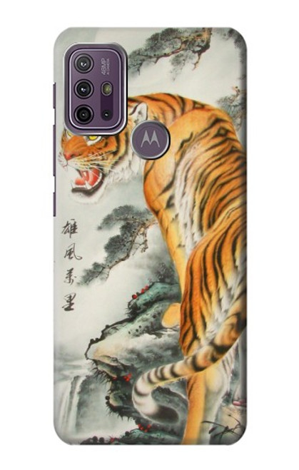 W1934 Chinese Tiger Painting Hard Case and Leather Flip Case For Motorola Moto G10 Power