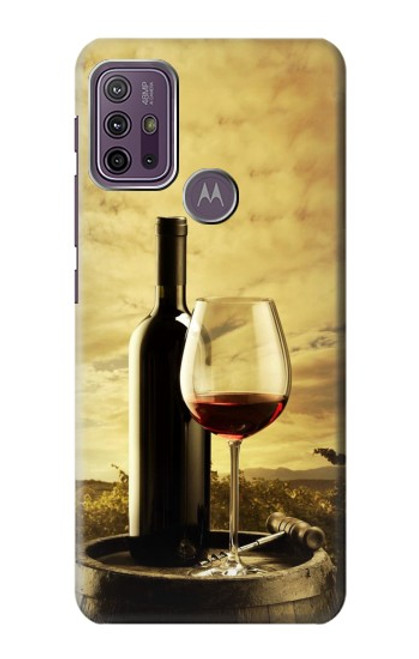 W2042 A Grape Vineyard Grapes Bottle Red Wine Hard Case and Leather Flip Case For Motorola Moto G10 Power