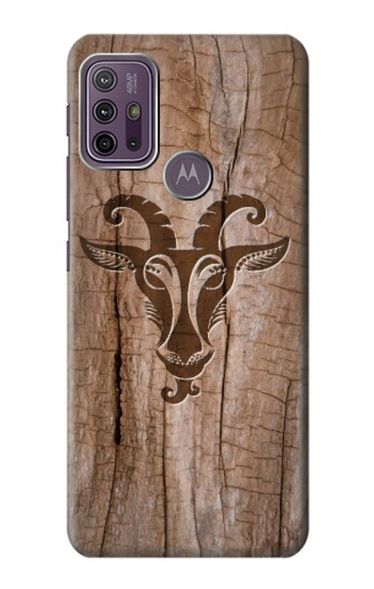 W2183 Goat Wood Graphic Printed Hard Case and Leather Flip Case For Motorola Moto G10 Power