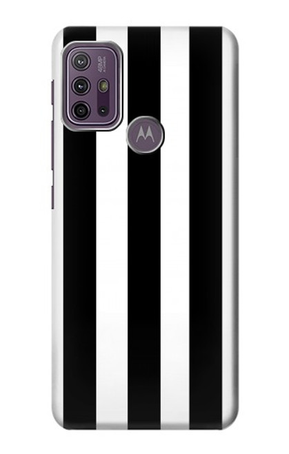 W2297 Black and White Vertical Stripes Hard Case and Leather Flip Case For Motorola Moto G10 Power