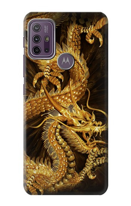 W2804 Chinese Gold Dragon Printed Hard Case and Leather Flip Case For Motorola Moto G10 Power