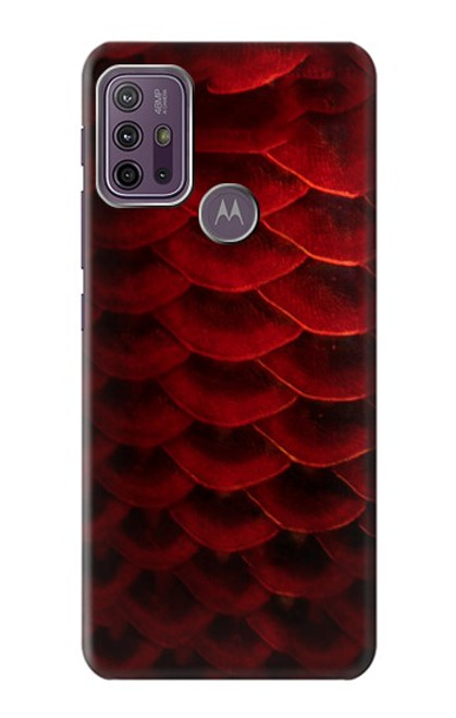 W2879 Red Arowana Fish Scale Hard Case and Leather Flip Case For Motorola Moto G10 Power