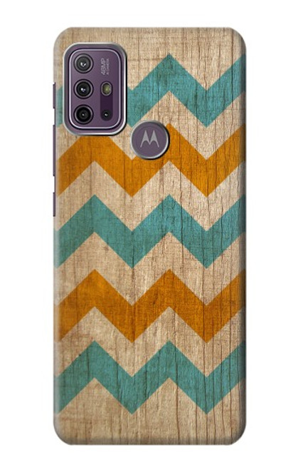 W3033 Vintage Wood Chevron Graphic Printed Hard Case and Leather Flip Case For Motorola Moto G10 Power