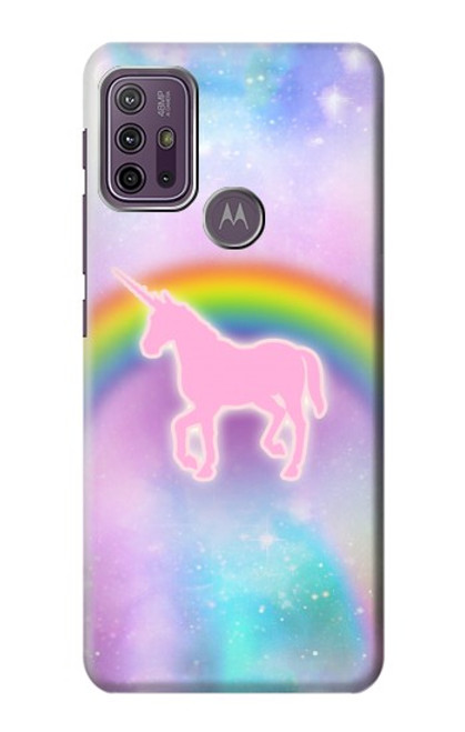 W3070 Rainbow Unicorn Pastel Sky Hard Case and Leather Flip Case For Motorola Moto G10 Power