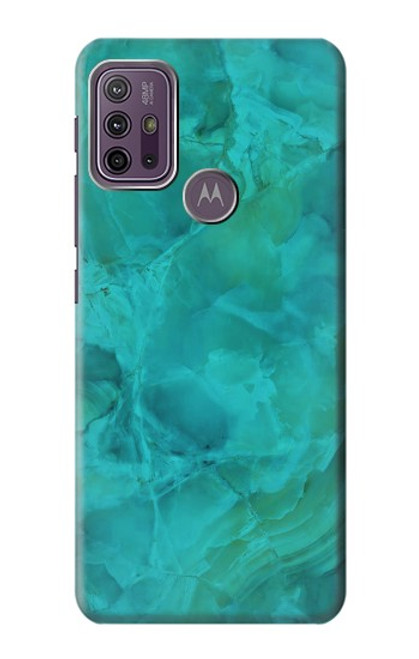 W3147 Aqua Marble Stone Hard Case and Leather Flip Case For Motorola Moto G10 Power