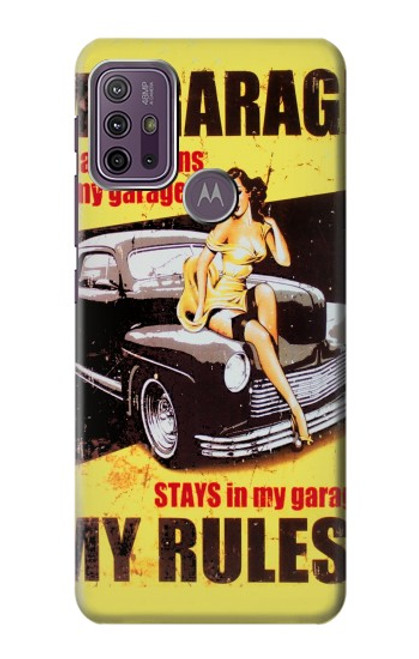 W3198 My Garage Pinup Girl Hard Case and Leather Flip Case For Motorola Moto G10 Power