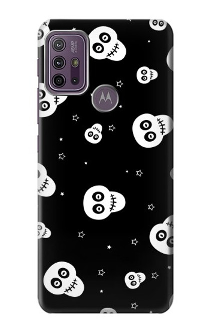 W3261 Smile Skull Halloween Pattern Hard Case and Leather Flip Case For Motorola Moto G10 Power