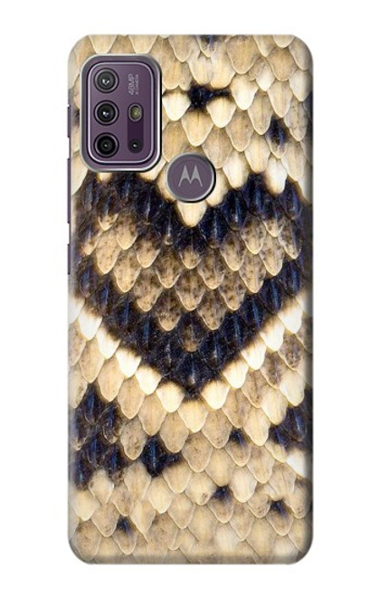 W3417 Diamond Rattle Snake Graphic Print Hard Case and Leather Flip Case For Motorola Moto G10 Power