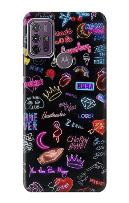 W3433 Vintage Neon Graphic Hard Case and Leather Flip Case For Motorola Moto G10 Power