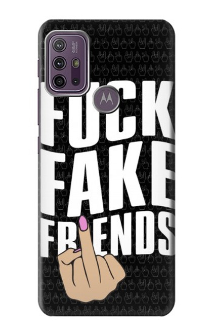 W3598 Middle Finger Fuck Fake Friend Hard Case and Leather Flip Case For Motorola Moto G10 Power