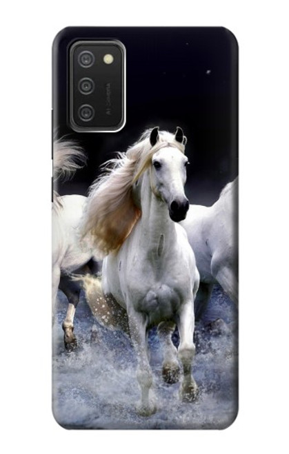 W0246 White Horse Hard Case and Leather Flip Case For Samsung Galaxy A03S