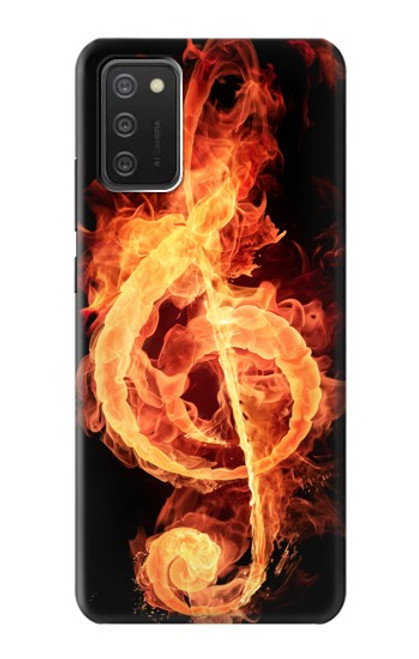 W0493 Music Note Burn Hard Case and Leather Flip Case For Samsung Galaxy A03S