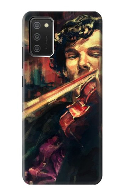 W0723 Violin Art Paint Hard Case and Leather Flip Case For Samsung Galaxy A03S