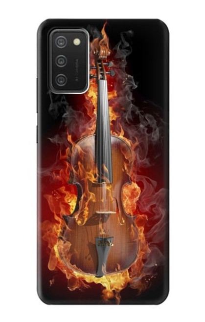 W0864 Fire Violin Hard Case and Leather Flip Case For Samsung Galaxy A03S