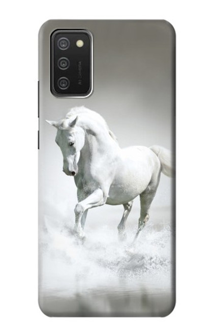 W0932 White Horse Hard Case and Leather Flip Case For Samsung Galaxy A03S