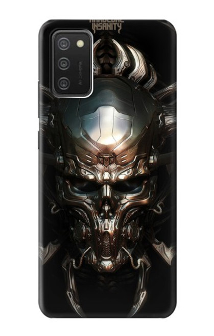 W1027 Hardcore Metal Skull Hard Case and Leather Flip Case For Samsung Galaxy A03S