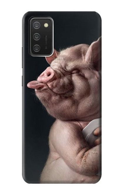 W1273 Crazy Pig Hard Case and Leather Flip Case For Samsung Galaxy A03S