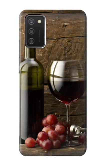 W1316 Grapes Bottle and Glass of Red Wine Hard Case and Leather Flip Case For Samsung Galaxy A03S